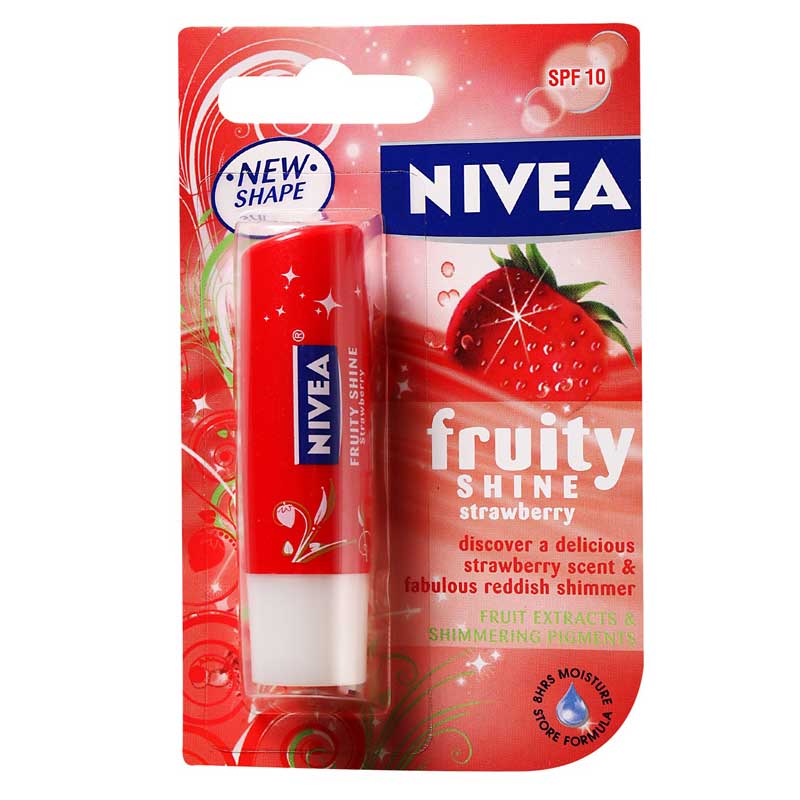 NIVEA FRUITY SHINE STRAWBERRY LIP BALM 4.8 G