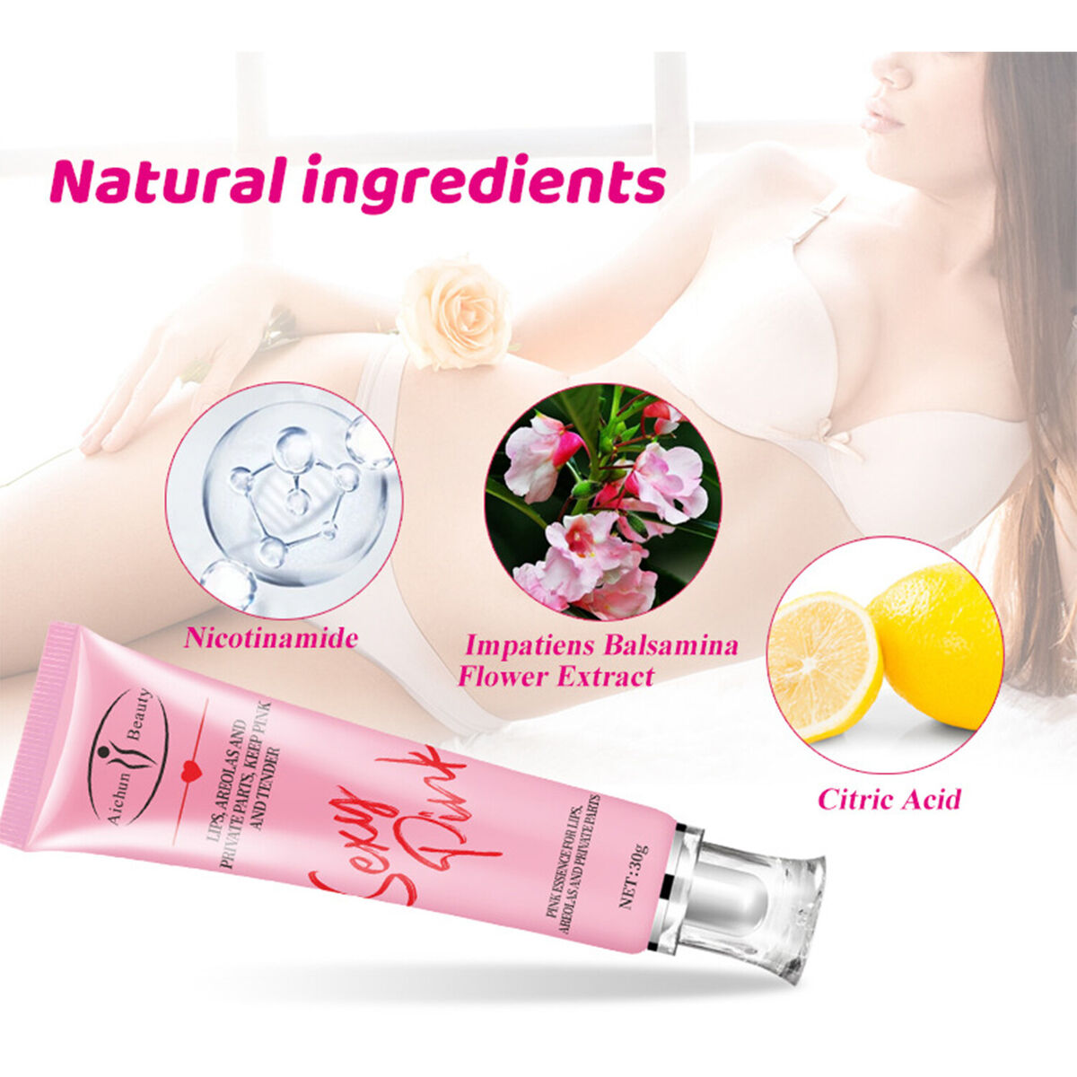 Aichun beauty lips areolas and private parts keep pink and Tender sexy pink cream 30g